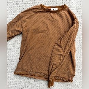 Stripes long sleeve orange tee